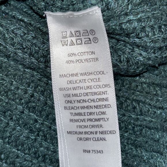 Rachel Zoe Women XL Mock Neck Forest Green Pullover Sweater Cottage Core - Picture 4 of 9